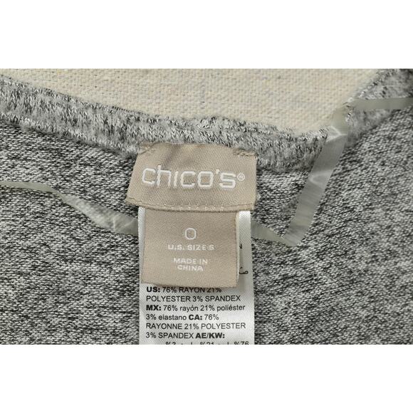 Chico's Gray Tie Front Cardigan Sweater Regular Size S Womens Rayon Blend - Picture 7 of 8